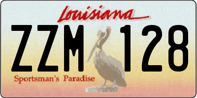LA license plate ZZM128