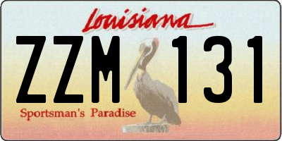 LA license plate ZZM131
