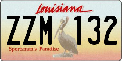 LA license plate ZZM132