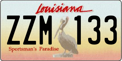 LA license plate ZZM133