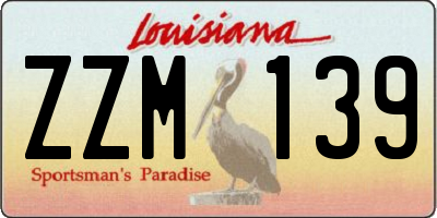 LA license plate ZZM139