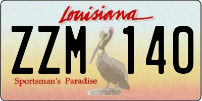 LA license plate ZZM140