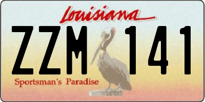 LA license plate ZZM141