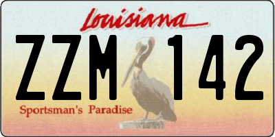 LA license plate ZZM142