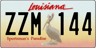 LA license plate ZZM144