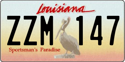LA license plate ZZM147