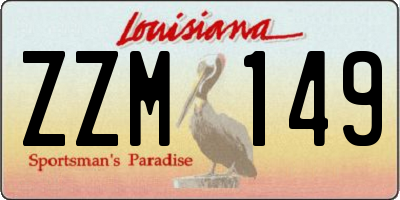 LA license plate ZZM149