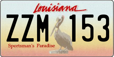 LA license plate ZZM153
