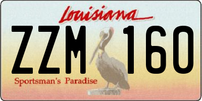 LA license plate ZZM160