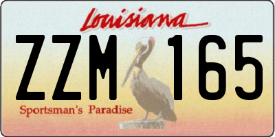 LA license plate ZZM165