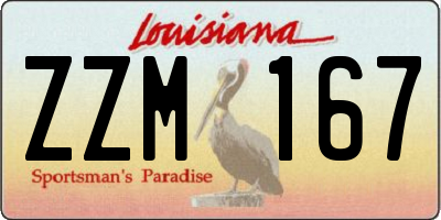 LA license plate ZZM167