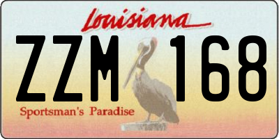 LA license plate ZZM168