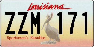 LA license plate ZZM171