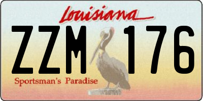 LA license plate ZZM176