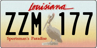 LA license plate ZZM177