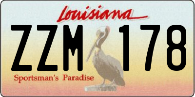 LA license plate ZZM178