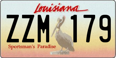 LA license plate ZZM179