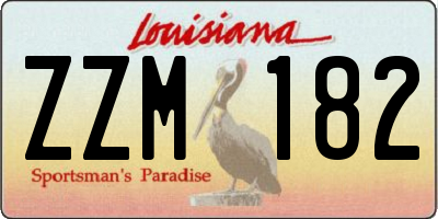 LA license plate ZZM182