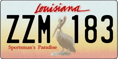 LA license plate ZZM183