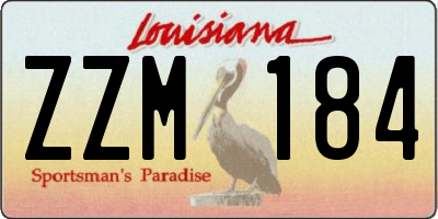 LA license plate ZZM184