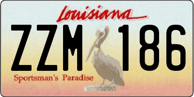 LA license plate ZZM186