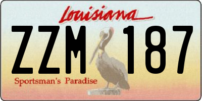 LA license plate ZZM187