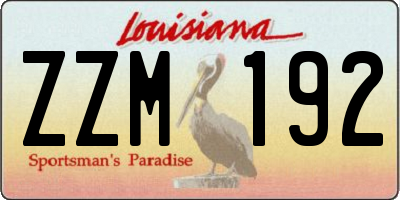 LA license plate ZZM192