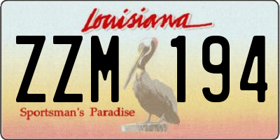 LA license plate ZZM194