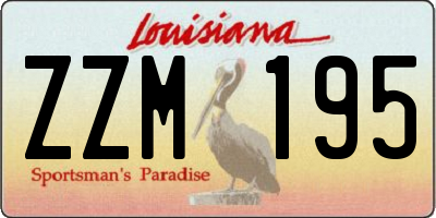 LA license plate ZZM195