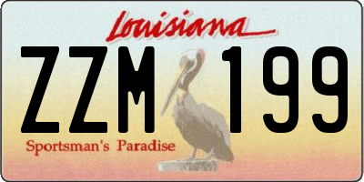 LA license plate ZZM199