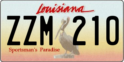 LA license plate ZZM210