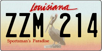 LA license plate ZZM214