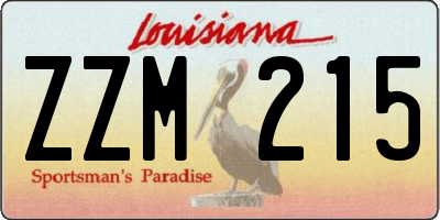 LA license plate ZZM215