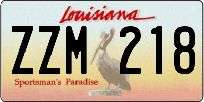 LA license plate ZZM218