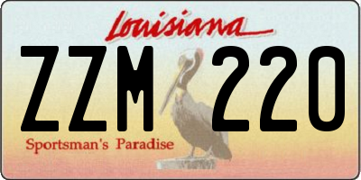 LA license plate ZZM220