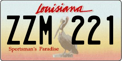 LA license plate ZZM221