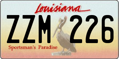LA license plate ZZM226