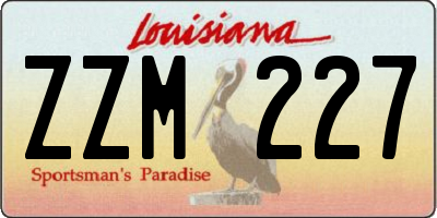LA license plate ZZM227