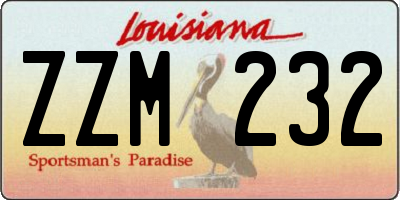 LA license plate ZZM232