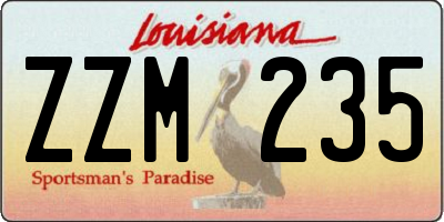 LA license plate ZZM235