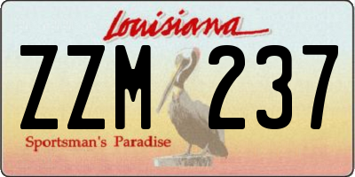 LA license plate ZZM237