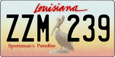 LA license plate ZZM239