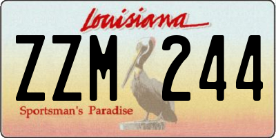 LA license plate ZZM244