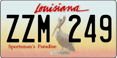 LA license plate ZZM249