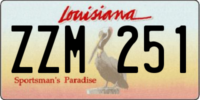 LA license plate ZZM251