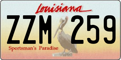LA license plate ZZM259
