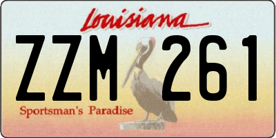 LA license plate ZZM261