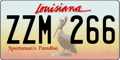 LA license plate ZZM266