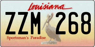 LA license plate ZZM268