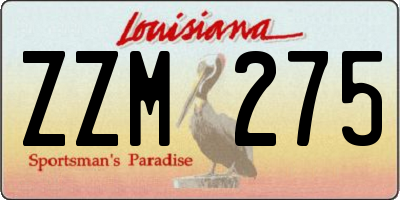 LA license plate ZZM275
